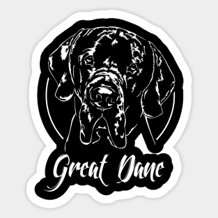 Funny Proud Great Dane dog portrait Sticker